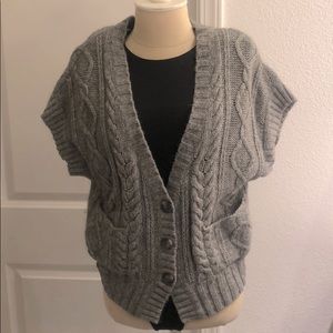 Wool button down grey cardigan